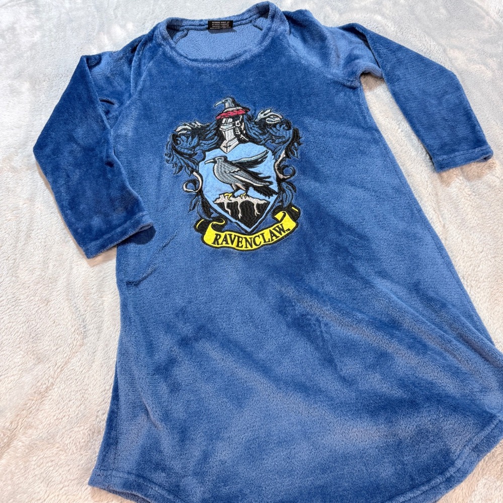 Kids Harry Potter‎ Ravenclaw Fleece Nightgown Robe Blue Long Sleeve Size 6/7